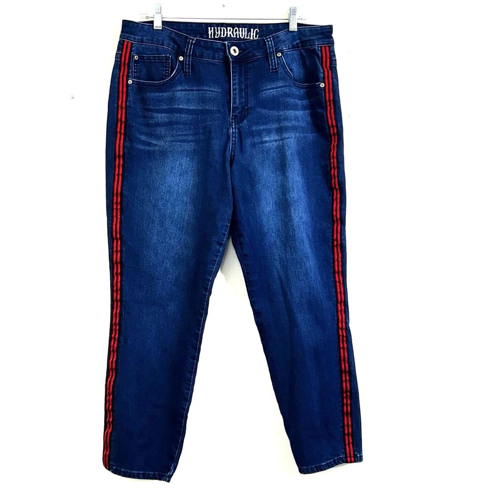 Hydraulic Women's Nolita Mid Rise Curvy Ankle Skinny Jeans Size 16 Stretch Denim